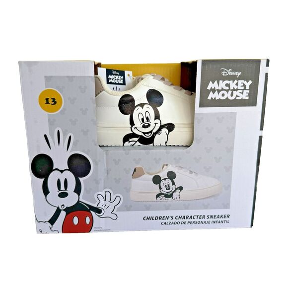 Disney Mickey Mouse Children’s Character Shoes Sneakers Beige Neutral Sz 13 - Picture 1 of 6